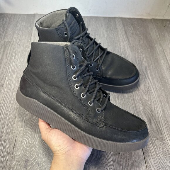 Olukai Molina Boots Black Ray Size 10.5 Comfort Water Leather Shoes